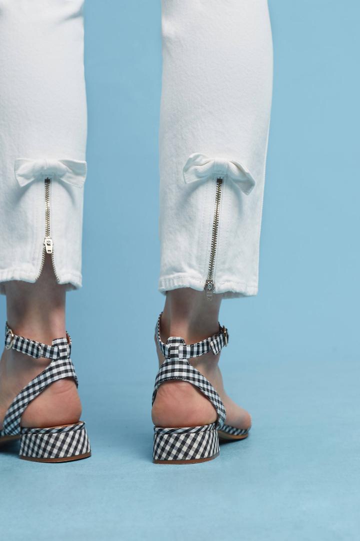 Amo Bow Mid-rise Straight Cropped Jeans