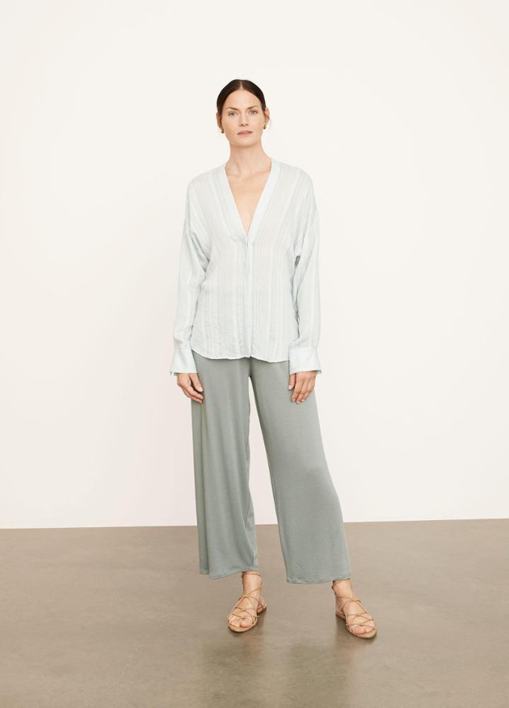 Vince Drapey Stripe V-neck Blouse