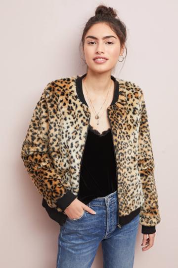Skies Are Blue Leopard Faux Fur Jacket