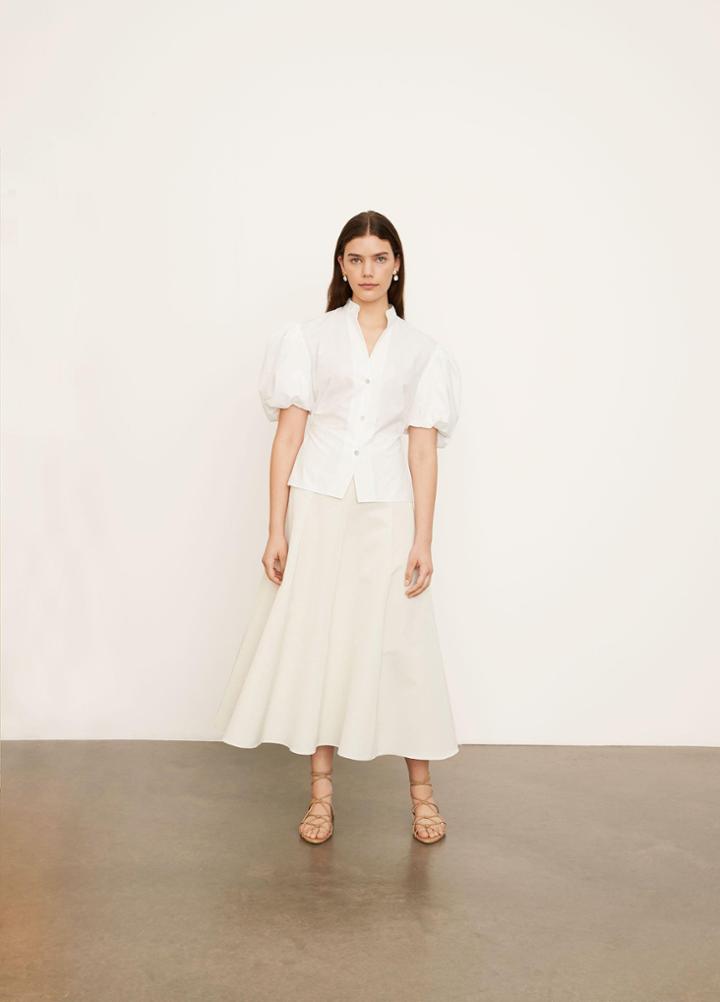 Vince Draped Puff Sleeve Blouse