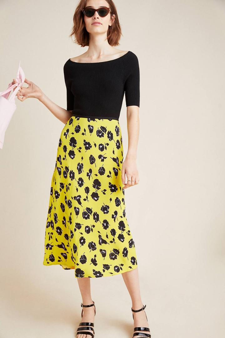 Diane Von Furstenberg Mae Floral Bias Skirt