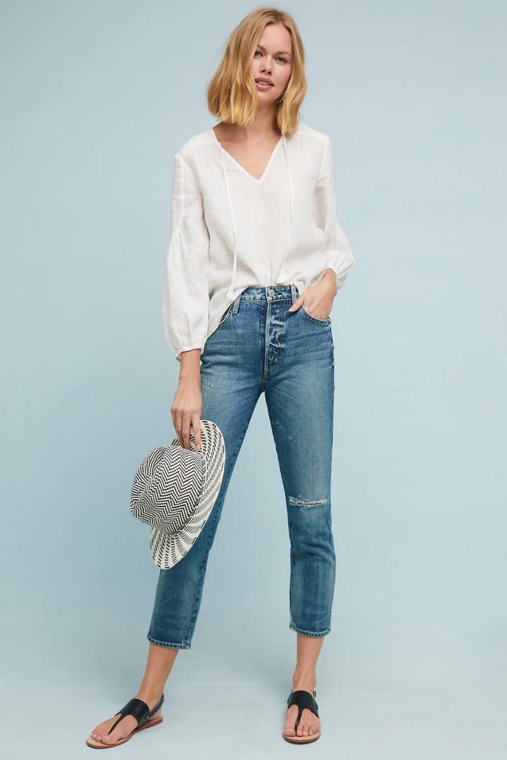 Amo Chloe Ultra High-rise Cropped Straight Jeans
