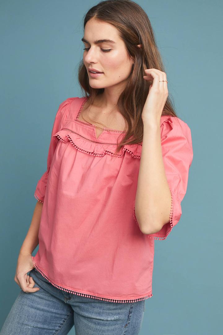 Maeve Ruffled Poplin Blouse