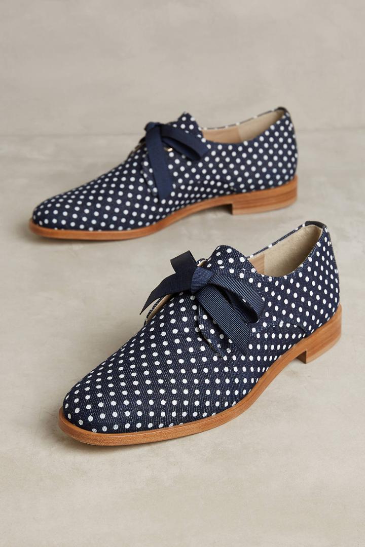 Anthropologie Fl Oxford Denim Dot Mr