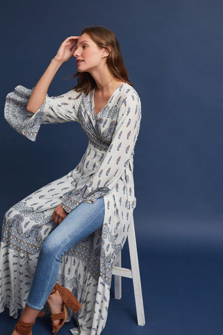 Anthropologie Paisley Wrap Kimono