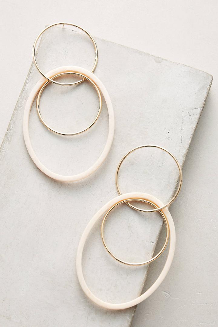Anthropologie Neutral Tandem Hoop Earrings