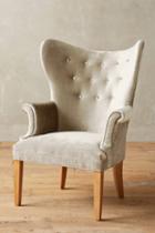 Anthropologie Slub Velvet Wingback Chair