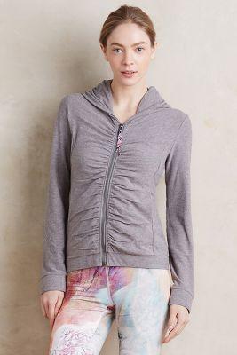 Pure + Good Ruched Zip-front Hoodie