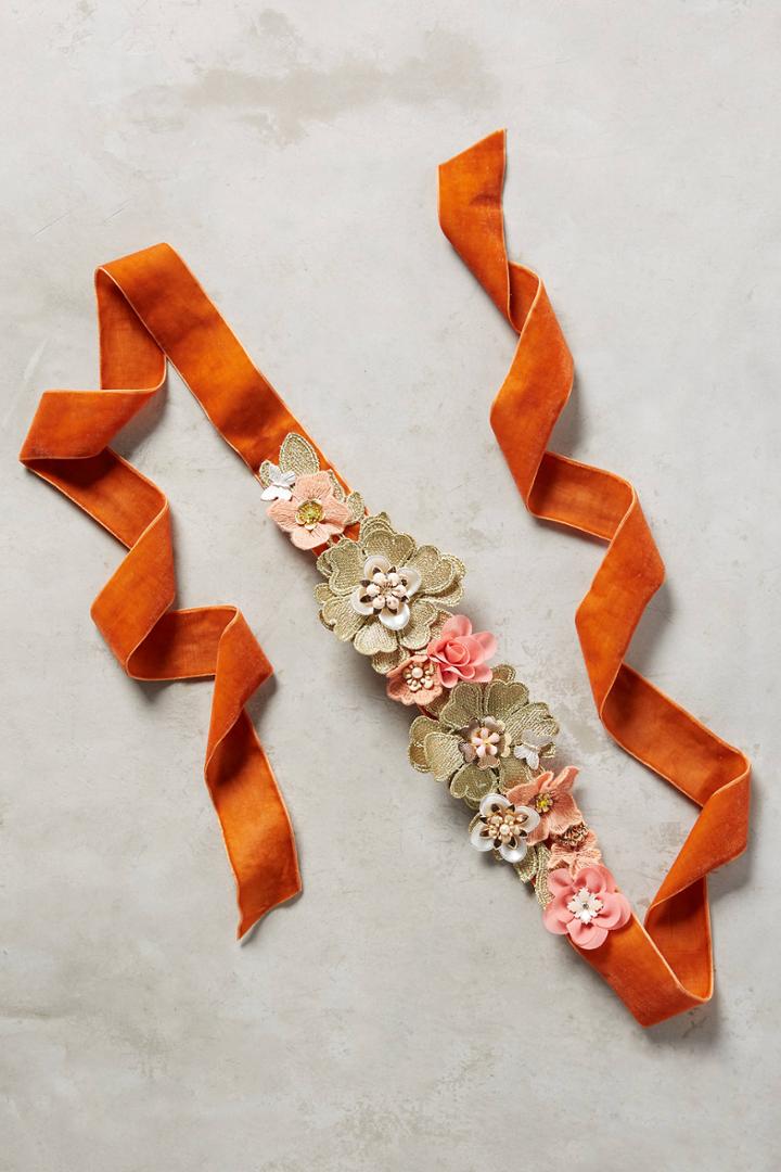 Anthropologie Beaded Flora Belt