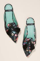 Anthropologie Lab Floral Tasseled Slides
