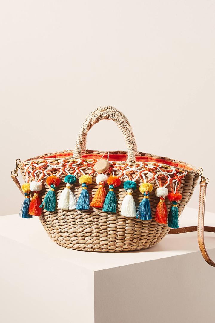 Serpui Marie Paula Tasseled Basket Bag