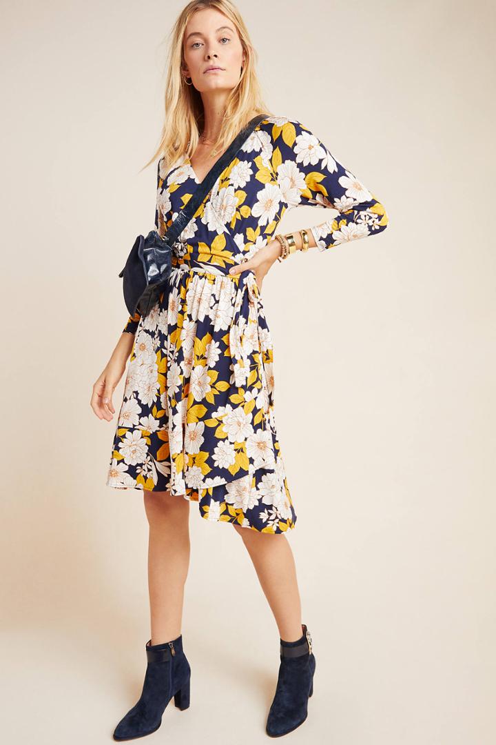 Maeve Angelique Wrap Mini Dress