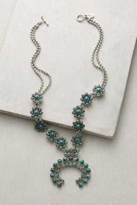 Anthropologie Petaled Horseshoe Necklace