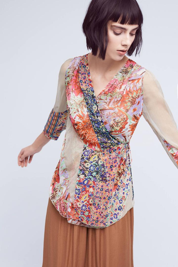 Tiny Taupo Wrap Blouse