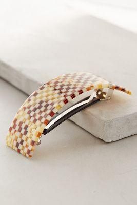 Anthropologie Checkered Tortoise Barrette