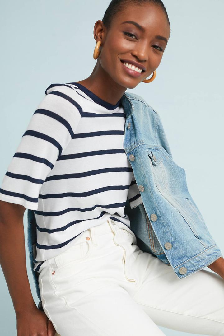 3x1 Nyc Open-back Striped Tee
