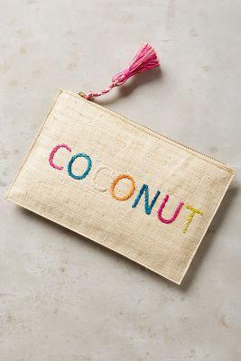 Kayu Embroidered Coconut Pouch