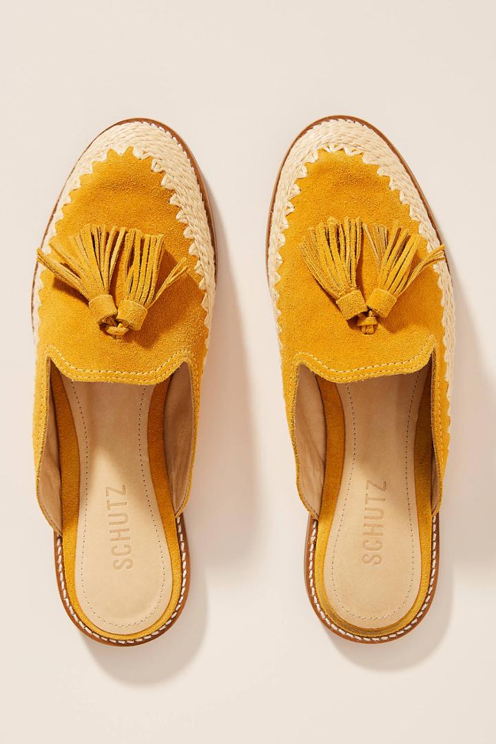 Schutz Petunnia Suede Tasseled Slides