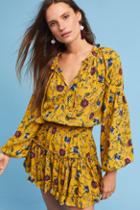 Misa Printed Balloon-sleeve Dress
