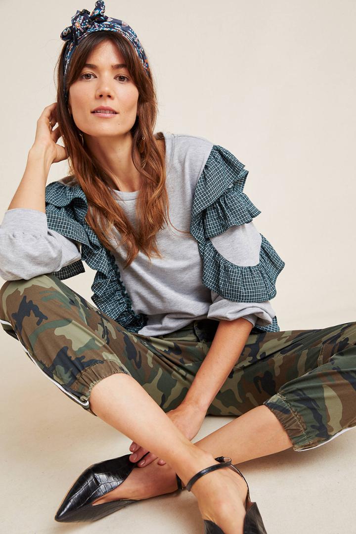 Nurode Heather Ruffled Sweatshirt