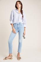 Mother The Dazzler Ankle Fray Ultra High-rise Straight-leg Jeans