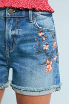 Driftwood Lulu High-rise Embroidered Denim Shorts