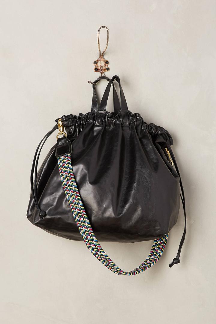 Clare V. Leather Supreme Drawstring Tote