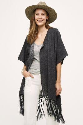 Anthropologie Macrame Fringe Kimono
