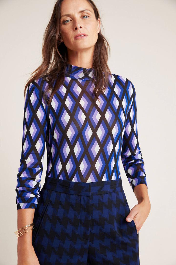 Diane Von Furstenberg Sheer Turtleneck