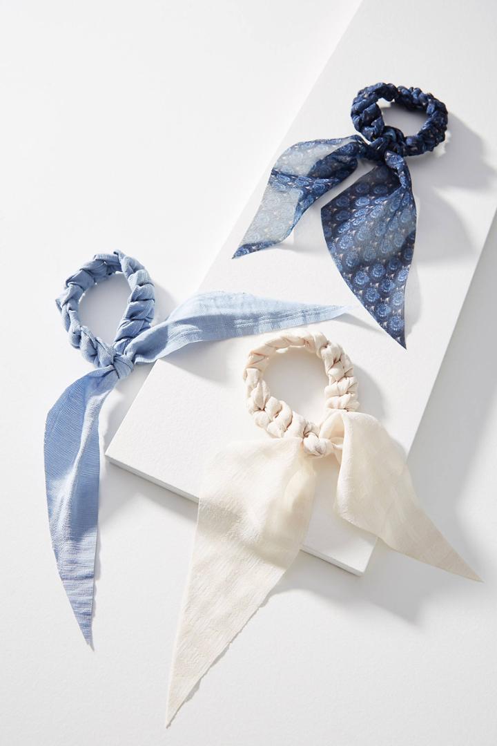 Anthropologie Rebekah Scarf Ponytail Holder Set
