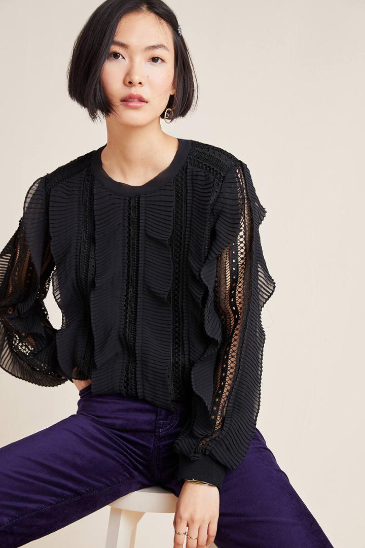 Daniel Rainn Augusta Ruffle-sleeved Pullover