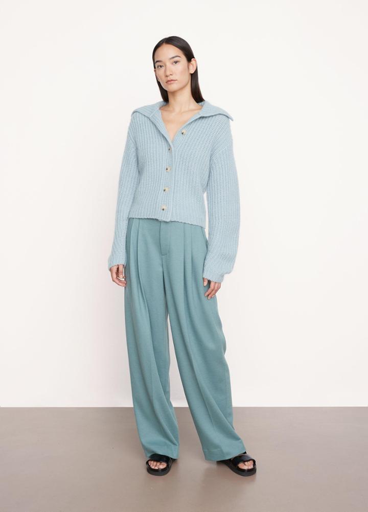 Vince Brushed Rib Collar Cardigan