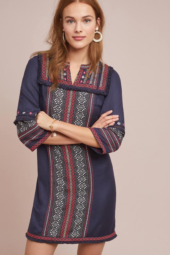 Akemi + Kin Alto Embroidered Tunic Dress