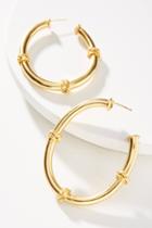 Anthropologie Liza Echeverry Mercury 24k Gold-plated Hoop Earrings