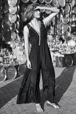 Anthropologie Elvns Slk Emb Jumpsuit