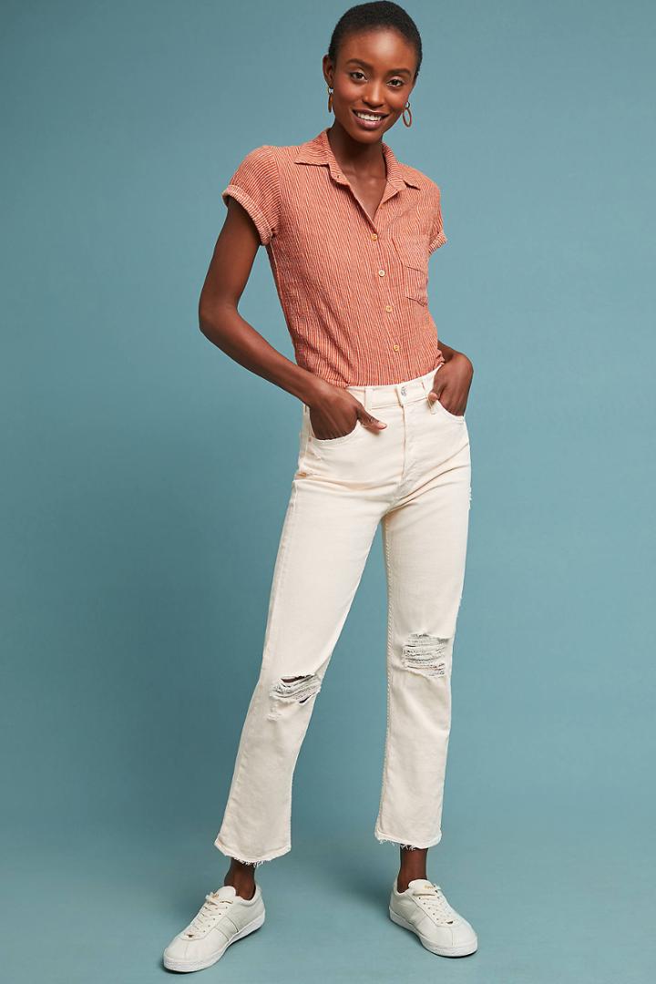 Mother The Tomcat Ultra High-rise Straight Jeans