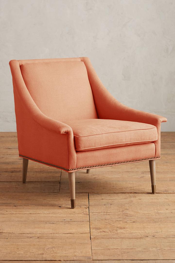 Anthropologie Belgian Linen Tillie Armchair