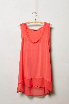 Bordeaux Chiffon-trimmed Tank
