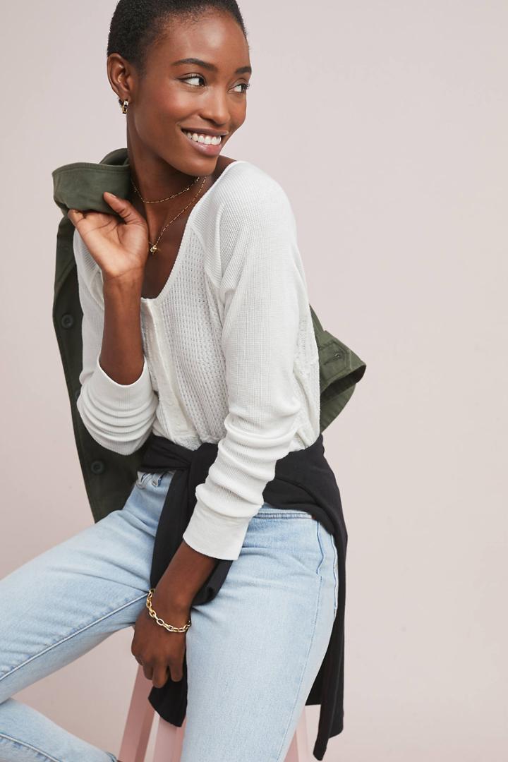 Pure + Good Patchwork Waffle Top