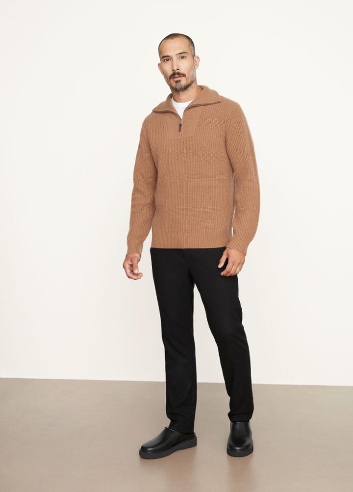 Vince Shaker Stitch Half Zip Pullover