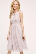 Moulinette Soeurs Embroidered Lace-up Midi Dress