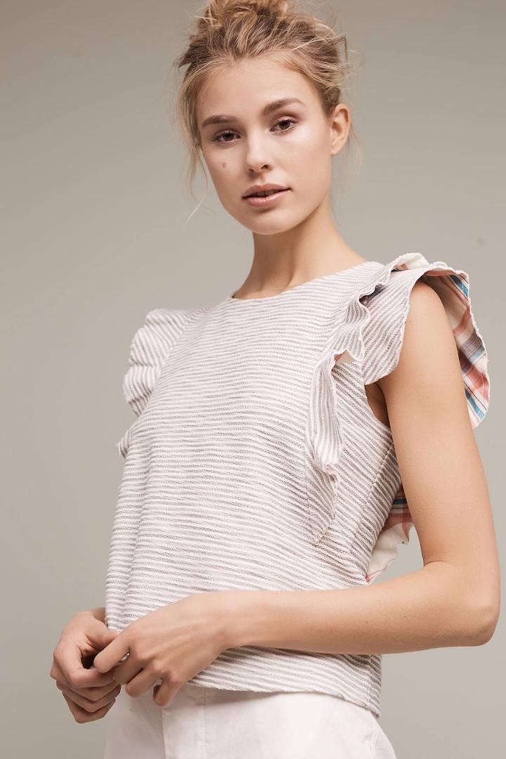 Anthropologie Flutterwork Tee