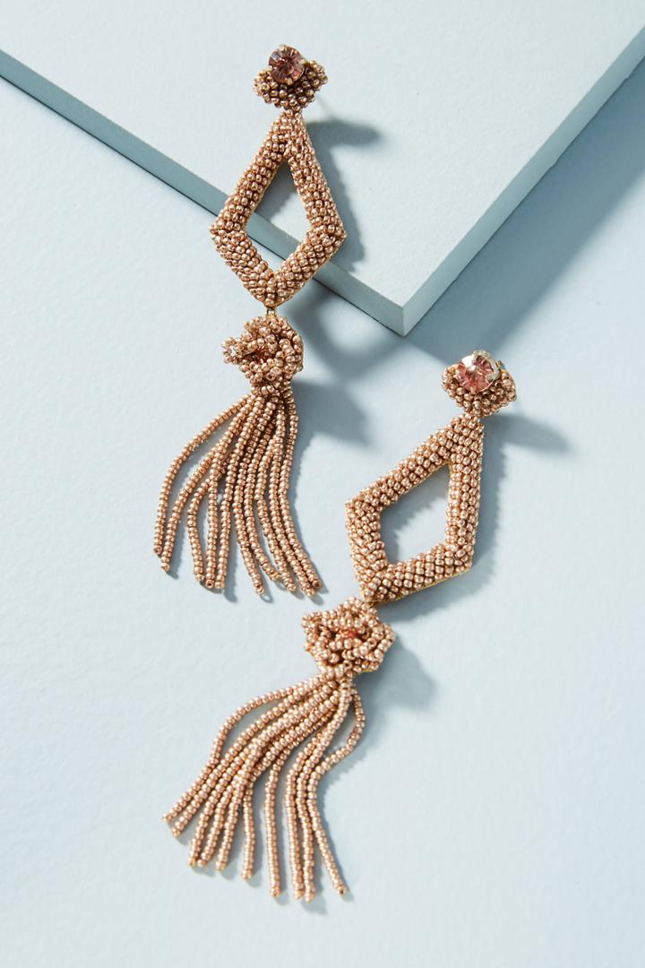 Deepa Jasmine Trapezoid Tassel Drop Earrings