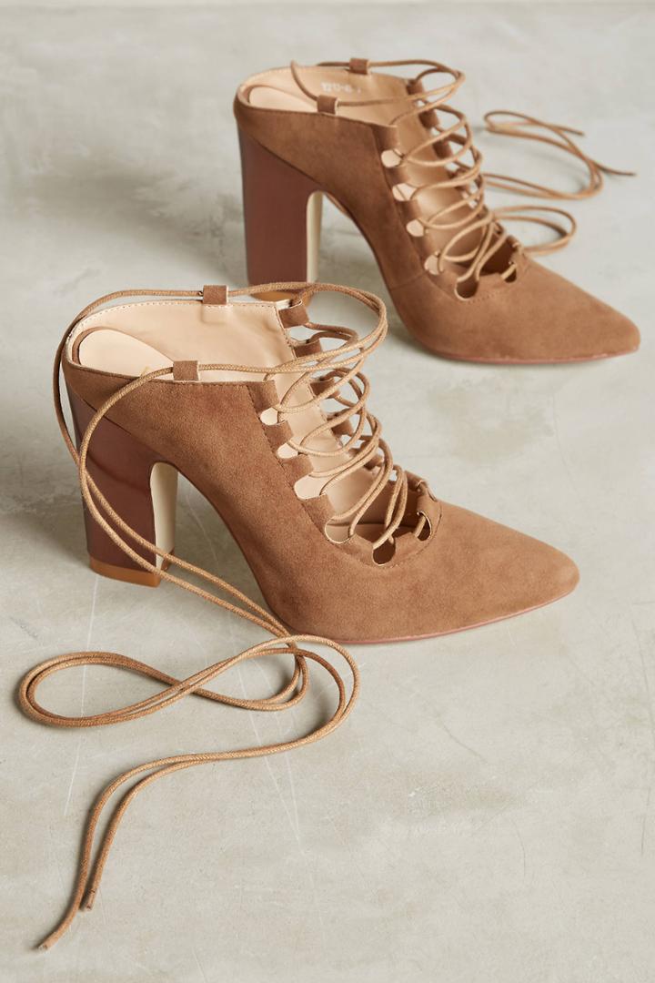 Billy Ella Ankle-tie Metallic Heels
