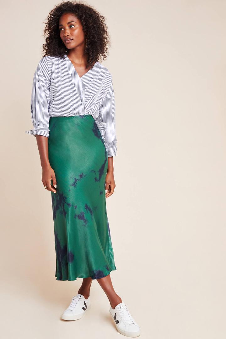 Kirei Althea Tie-dyed Satin Bias Skirt