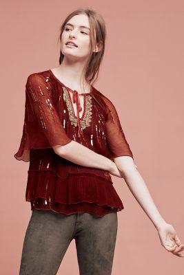 Anthropologie Decorated Dolman Slv