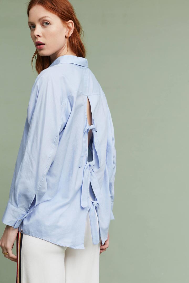 Ottod'ame Dillon Open-back Poplin Blouse