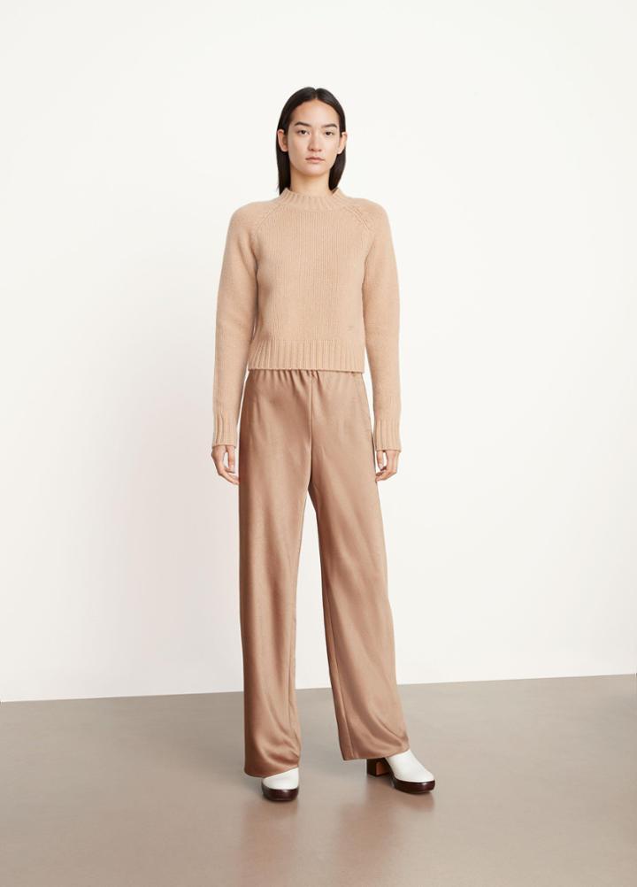 Vince Cashmere Monogram Raglan Sleeve Crew Neck Sweater