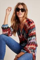 Conditions Apply Laurie Chevron Wrap Blouse