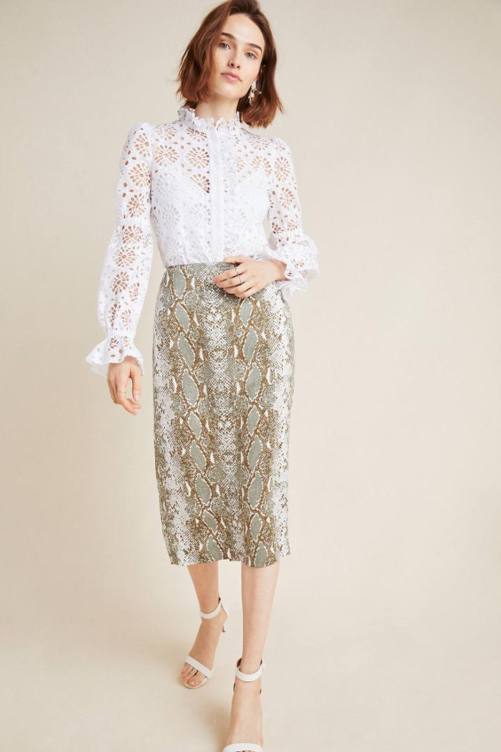 Diane Von Furstenberg Python Pencil Skirt